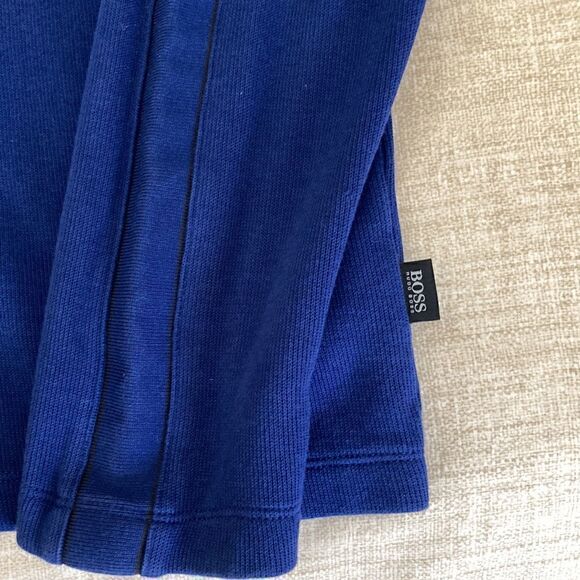 Hugo Boss Mens Navy Long Sleeve Cotton Sweater with Mock Neck. Size Medium. - Picture 5 of 9